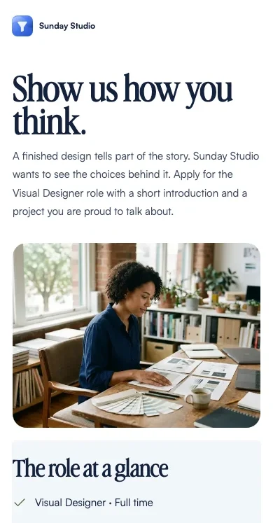 Show us how you think. — Sunday Studio demo