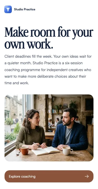 Make room for your own work. — Studio Practice demo