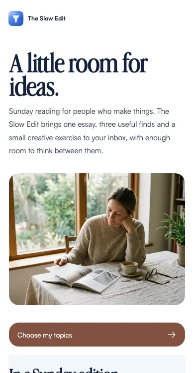 A little room for ideas. — The Slow Edit demo