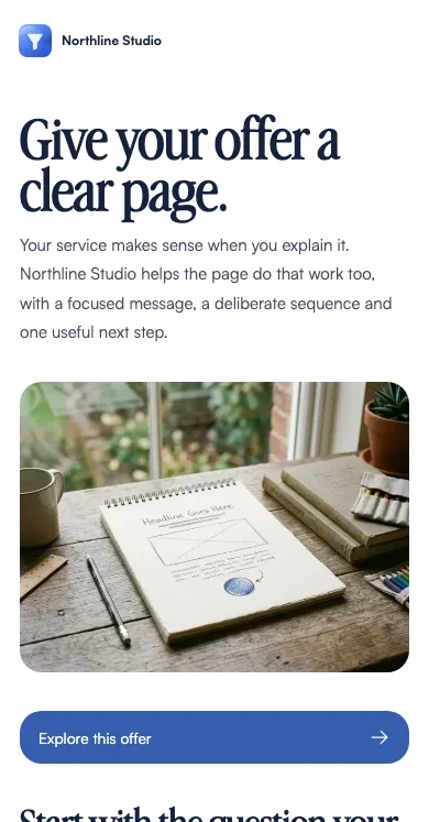 Give your offer a clear page. — Northline Studio demo