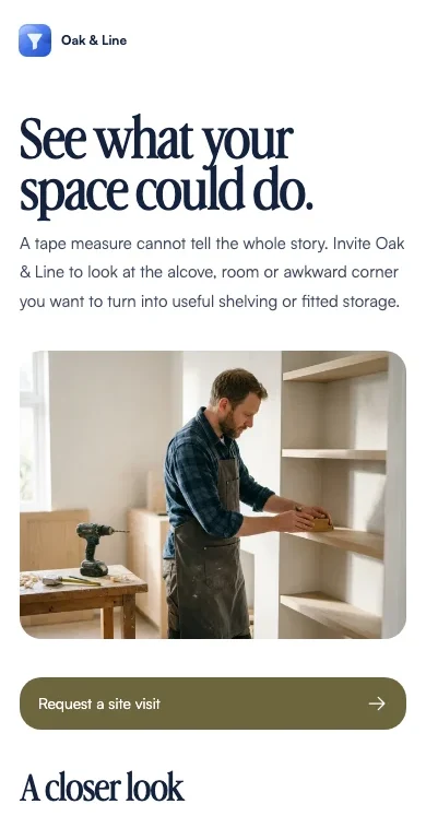 See what your space could do. — Oak & Line demo