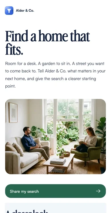 Find a home that fits. — Alder & Co. demo