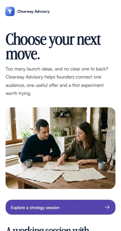 Choose your next move. — Clearway Advisory demo