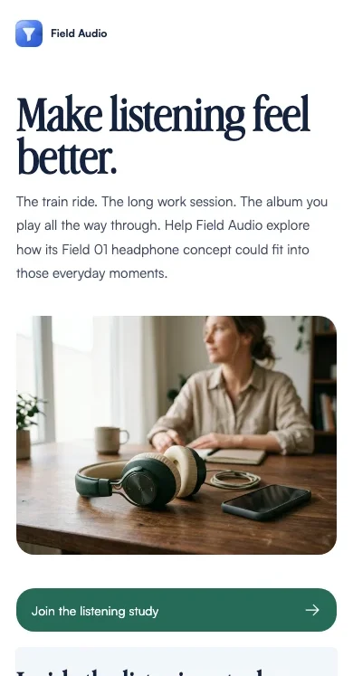 Make listening feel better. — Field Audio demo
