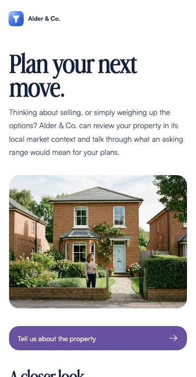 Plan your next move. — Alder & Co. demo
