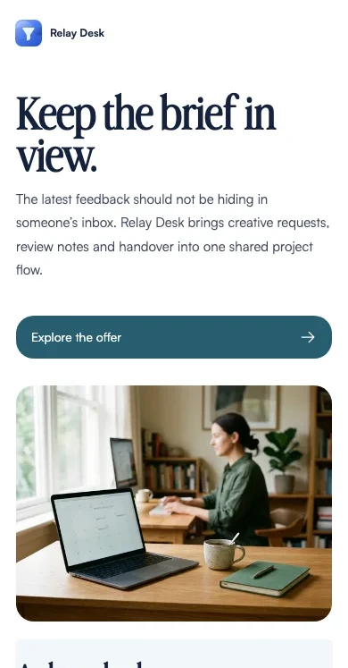 Keep the brief in view. — Relay Desk demo